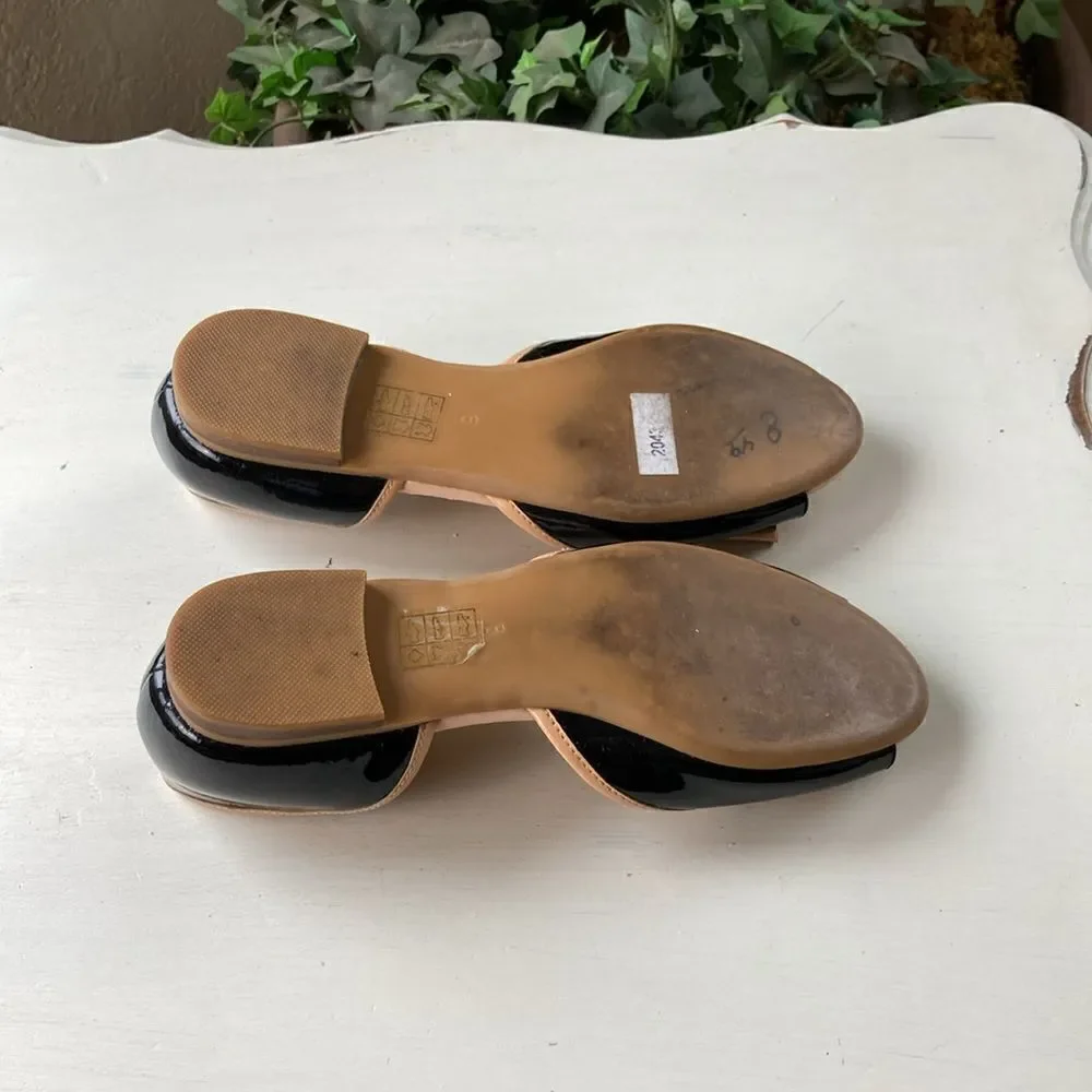 Jeffery Campbell Slip-On Patented Leather Black/Tan Shoes Size 6